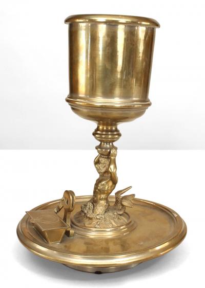 English Victorian Bronze Humidor with Vase