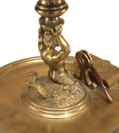 English Victorian Bronze Humidor with Vase