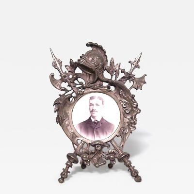 English Victorian Bronze Military Picture Frame