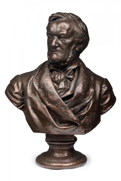 English Victorian Bronze Painted Plaster Male Bust
