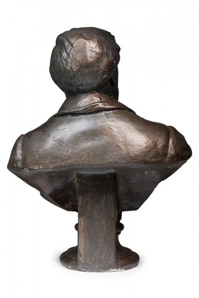 English Victorian Bronze Painted Plaster Male Bust