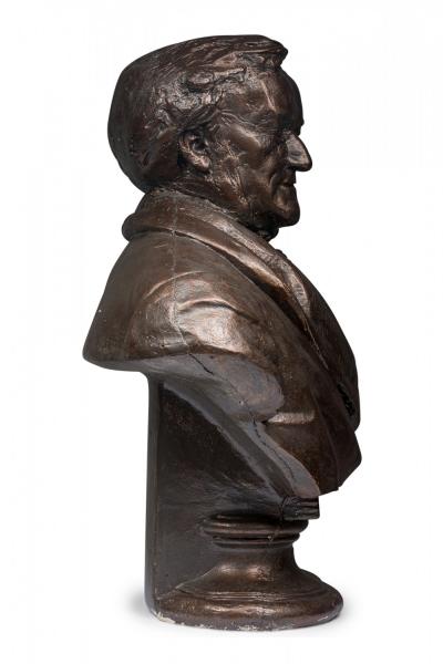 English Victorian Bronze Painted Plaster Male Bust