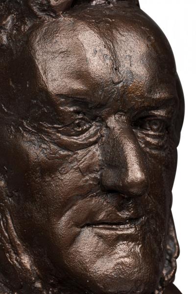 English Victorian Bronze Painted Plaster Male Bust