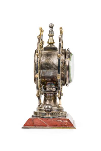 English Victorian Bronze Ship Wheel Clock