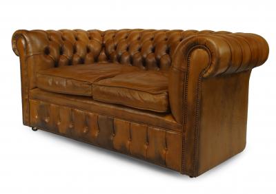 English Victorian Brown Leather Sofas