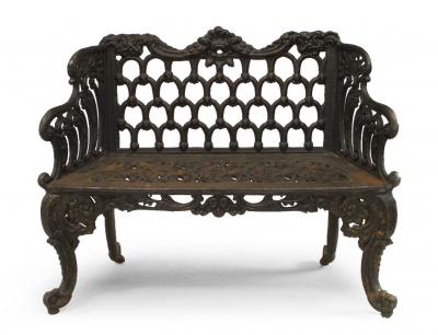 English Victorian Cast Iron Loveseat