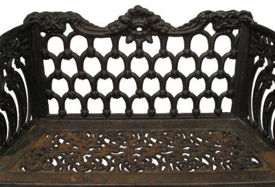 English Victorian Cast Iron Loveseat