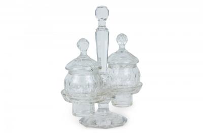 English Victorian Crystal Cruet Set