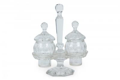 English Victorian Crystal Cruet Set