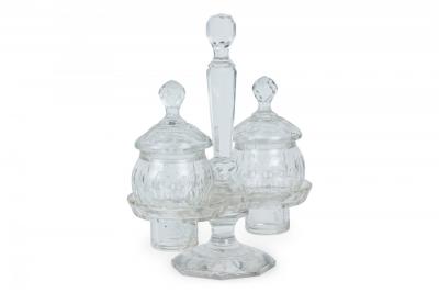 English Victorian Crystal Cruet Set