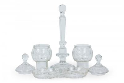 English Victorian Crystal Cruet Set