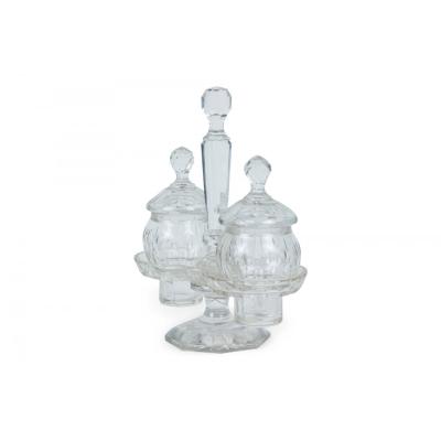 English Victorian Crystal Cruet Set