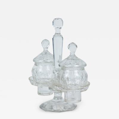 English Victorian Crystal Cruet Set