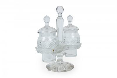 English Victorian Cut Crystal Cruet Set