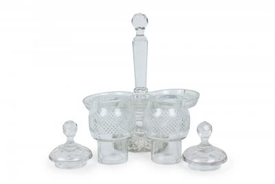 English Victorian Cut Crystal Cruet Set