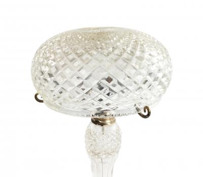 English Victorian Cut Crystal Table Lamp