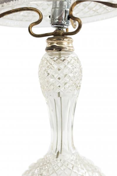 English Victorian Cut Crystal Table Lamp