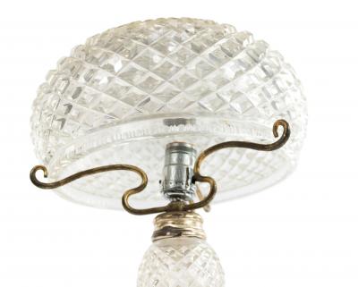 English Victorian Cut Crystal Table Lamp