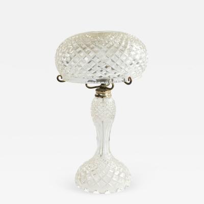 English Victorian Cut Crystal Table Lamp