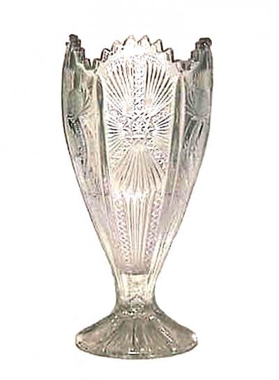 English Victorian Cut Crystal Vase
