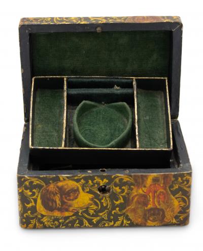 English Victorian Decoupage Dog Box