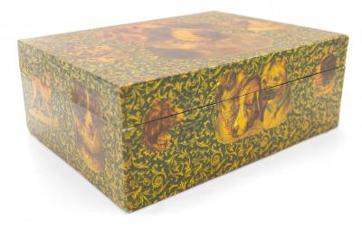 English Victorian Decoupage Dog Box