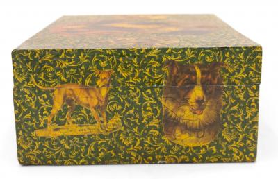 English Victorian Decoupage Dog Box