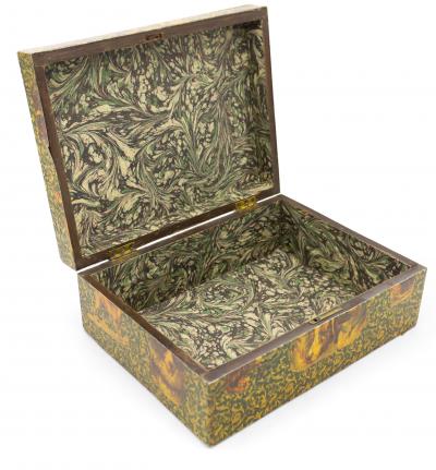 English Victorian Decoupage Dog Box