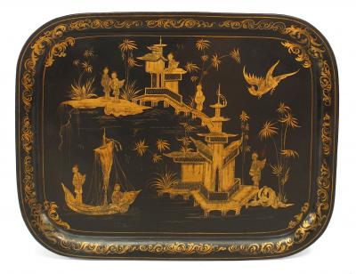 English Victorian Ebonized Tray Top