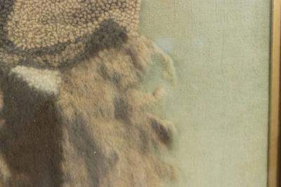 English Victorian English Setter Framed Embroidery