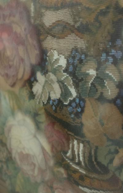 English Victorian Framed Floral Beaded Embroidery