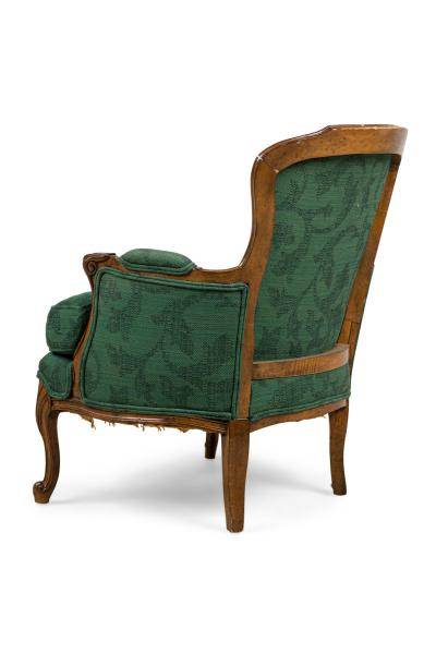English Victorian Green Bergere Armchair