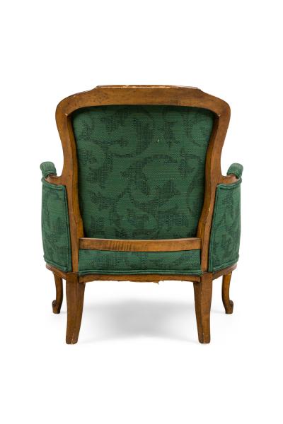 English Victorian Green Bergere Armchair