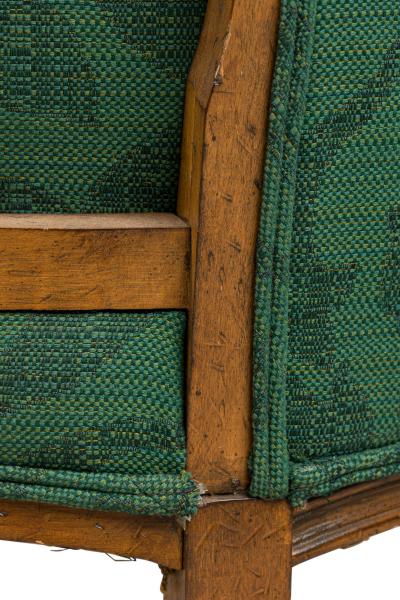 English Victorian Green Bergere Armchair