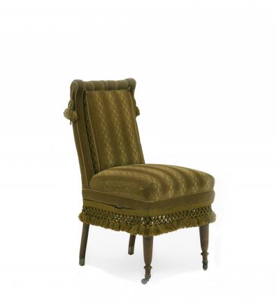 English Victorian Green Velvet 8 Piece Living Room Set