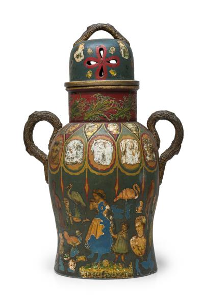 English Victorian Heavily Adorned and Aged Urn