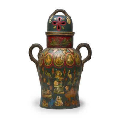 English Victorian Heavily Adorned and Aged Urn