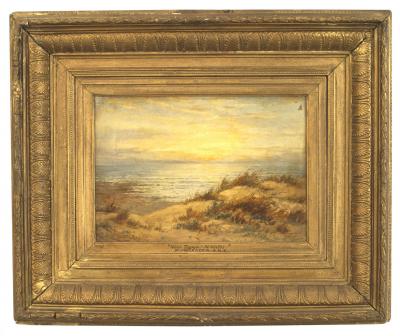 English Victorian Landscape of Beach at Sunset