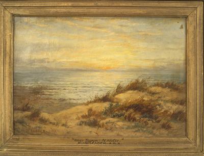 English Victorian Landscape of Beach at Sunset