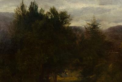 English Victorian Landscape of Cows by a Stream