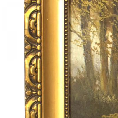 English Victorian Landscape of Forest Scene