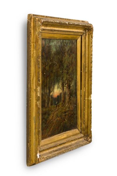 English Victorian Landscape of Lady in Forest