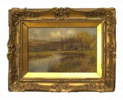 English Victorian Landscape of Lake House