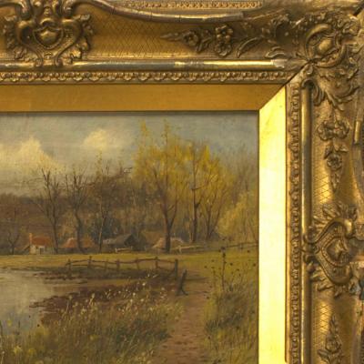 English Victorian Landscape of Lake House