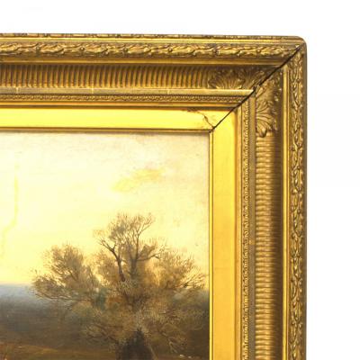 English Victorian Landscape of Small Bridge