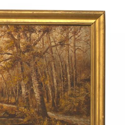 English Victorian Landscape of Stream and Trees