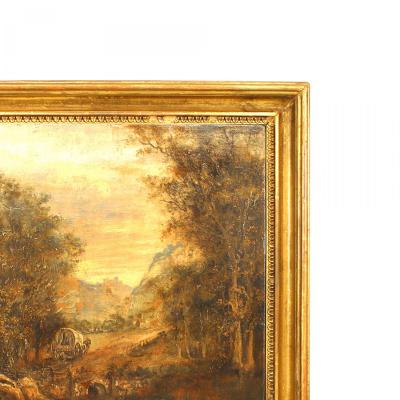 English Victorian Landscape of Wagon and Horse