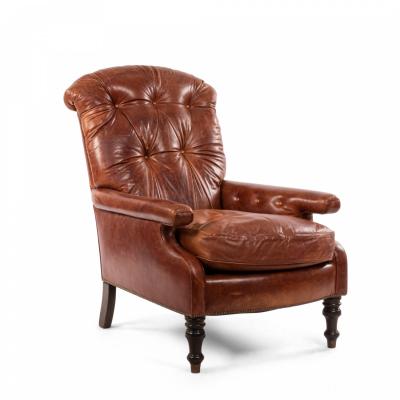 English Victorian Leather Easy Chair