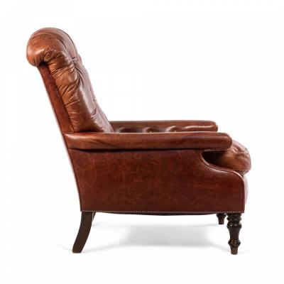 English Victorian Leather Easy Chair
