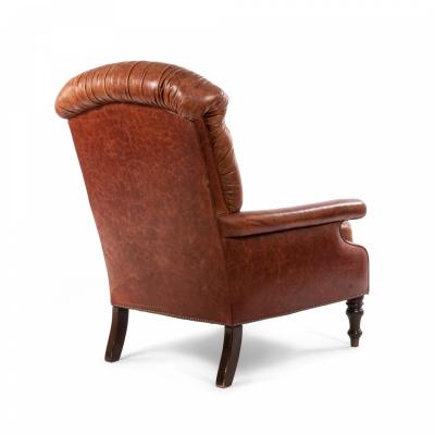English Victorian Leather Easy Chair